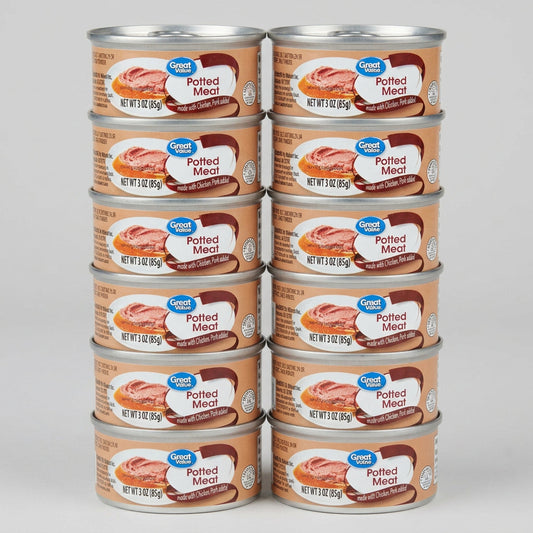 12 Cans of Great Value Chicken & Pork Potted Meat, 3 oz