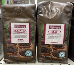 2 BAGS Taste of Inspirations Sumatra Single Origin Ground Coffee 12 Oz