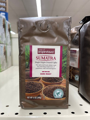 2 BAGS Taste of Inspirations Sumatra Single Origin Ground Coffee 12 Oz