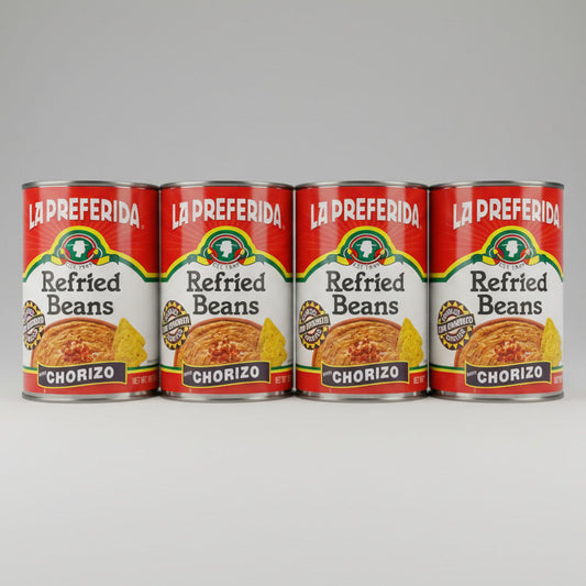 4 Cans of La Preferida Refried Beans With Chorizo, 16 oz