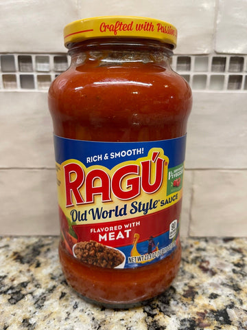3 Jars of Ragu Old World Style Meat Flavored Tomato Spaghetti Pasta Sauce, 24 oz