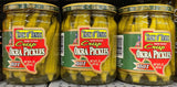 3 JARS Talk O' Texas Pickled HOT Okra 16 oz Jar Pickles Cocktail Spicy