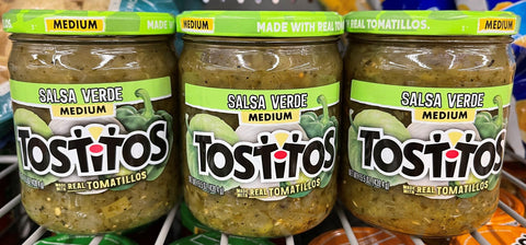 3 JARS Tostitos Medium Salsa Verde Salsa Sauce 15 oz chips Green Tomatillos