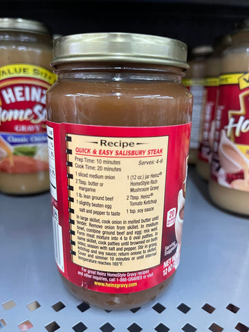 4 JARS Heinz Home Style Mushroom Gravy 12 oz Swiss Burger Potatoes