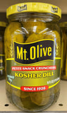 3 Jars of Mount Olive Petite Snack Cruncher Kosher Dill Pickles, 16 oz