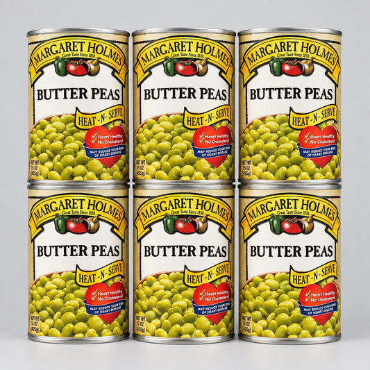 6 Cans of Margaret Holmes Southern Style Butter Peas, 15 oz