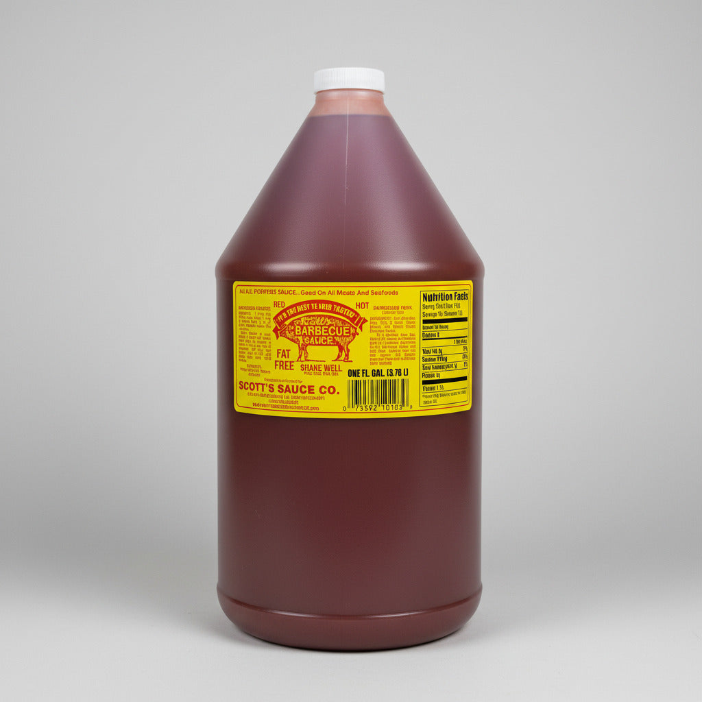 1 Gallon Scott's Spicy Fat & Sugar Free Homemade Barbecue Sauce BBQ Dip