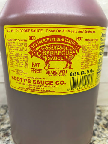 1 Gallon Scott's Spicy Fat & Sugar Free Homemade Barbecue Sauce BBQ Dip