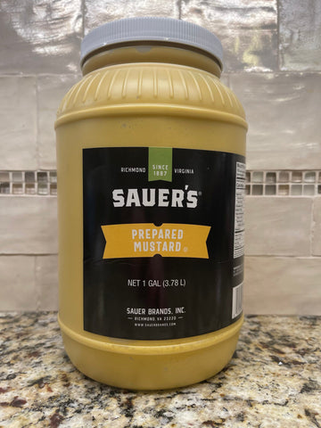 1 Gallon Jar Sauer's Prepared Yellow Mustard Sauce BBQ Hamburger Sauers