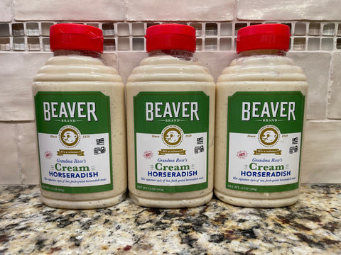 3 BOTTLES Beaver Brand Grandma Rose's Cream Horseradish Sauce 12 Oz Squeeze Bottle