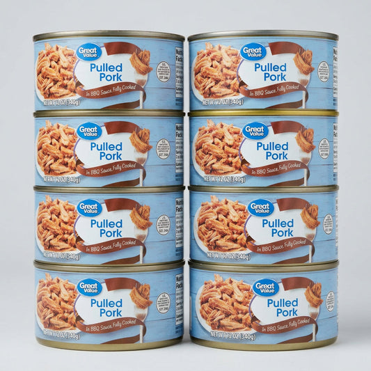6 Cans of Great Value Fully Cooked Pulled Pork & Barbecue Sauce, 12 oz