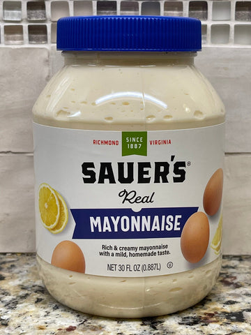 2 JARS CF Sauers Real Mayonnaise Mayo 30 oz Sandwich Dressing Dukes