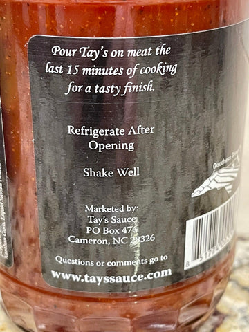3 Bottles of Tay's Sweet 'n Smokey Southern BBQ Sauce, 16 oz