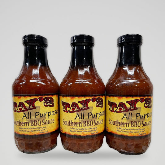 3 Bottles of Tay's All Purpose Southern BBQ Sauce, 16 oz