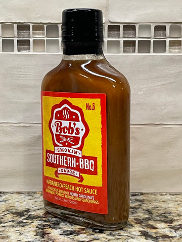 3 BOTTLES Bob's Smokin Southern BBQ #6 Habanero Peach Hot Sauce 7.4 oz