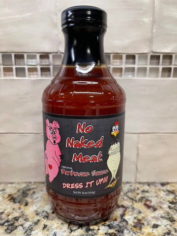 3 Bottles of No Naked Meat Barbecue Sauce, 16 oz