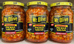 3 JARS Mount Olive MEDIUM Pickle Salsa 16 oz Mt Olive Relish Cubes