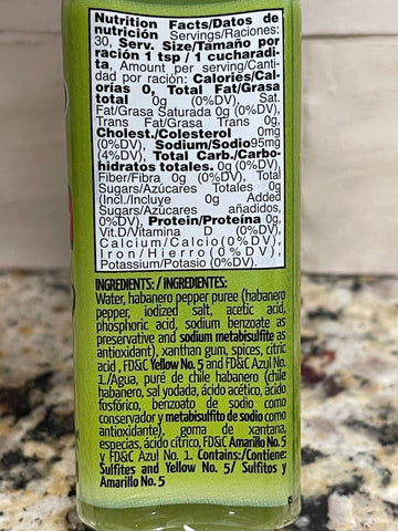 4 Bottles of Mexico Lindo Extra Hot Sauce Green Habanero, 5 oz