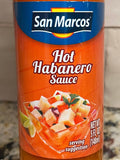 4 BOTTLES San Marcos Hot Habanero Sauce 5 oz Pepper Marinade Dip