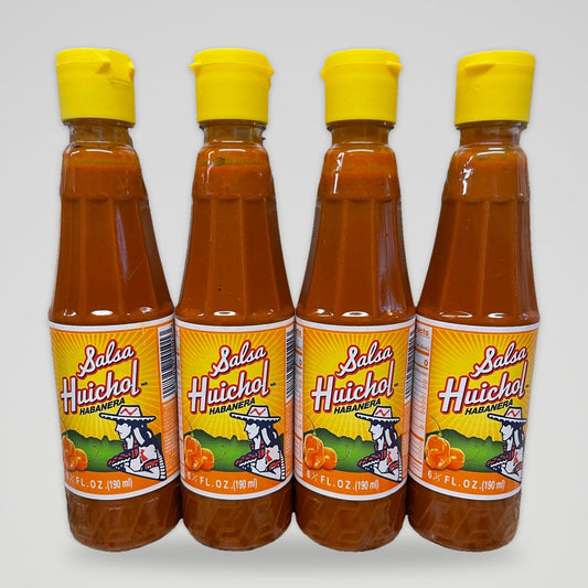 4 Bottles of Salsa Huichol Hot Habanero Sauce, 6.5 oz