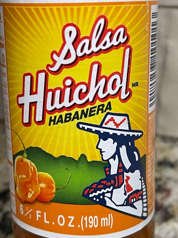 4 BOTTLES Salsa Huichol Hot Habanero Sauce 6.5 oz Pepper Marinade Dip