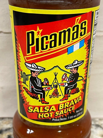 4 BOTTLES Picamas Rojo Hot Sauce Salsa Brava 7.05 oz Red Pepper