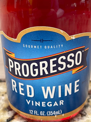 3 Bottles Progresso Gourmet Red Wine Vinegar 12 oz Marinade Salad Decanter