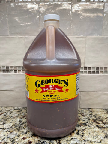 George's HOT BBQ Sauce 128 oz 1 Gallon Barbecue Marinade Chicken Pork Dip