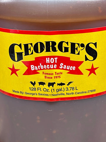 George's HOT BBQ Sauce 128 oz 1 Gallon Barbecue Marinade Chicken Pork Dip