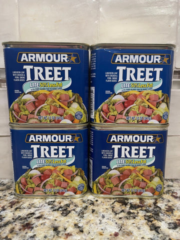 4 CANS Armour Star LITE Treet Luncheon Loaf Canned Meat 12 oz Spam Burger