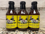 3 BOTTLES Oink Moo Cock-A-Doodle Doo Barbecue Sauce 18.5 oz BBQ