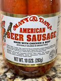 2 Jars Matt & Dana Spicy American Beer Sausage 10oz Wieners Chicken Beef