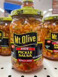 3 JARS Mount Olive HOT Pickle Salsa 16 oz Mt Olive Relish Cubes