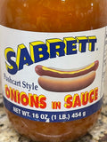 3 JARS Sabrett Pushcart Style Onions in Sauce 16 oz Hot Dog Wiener