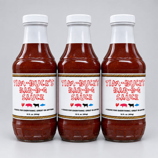3 Bottles of Tim Bucks Original Bar-B-Q Sauce, 16 oz