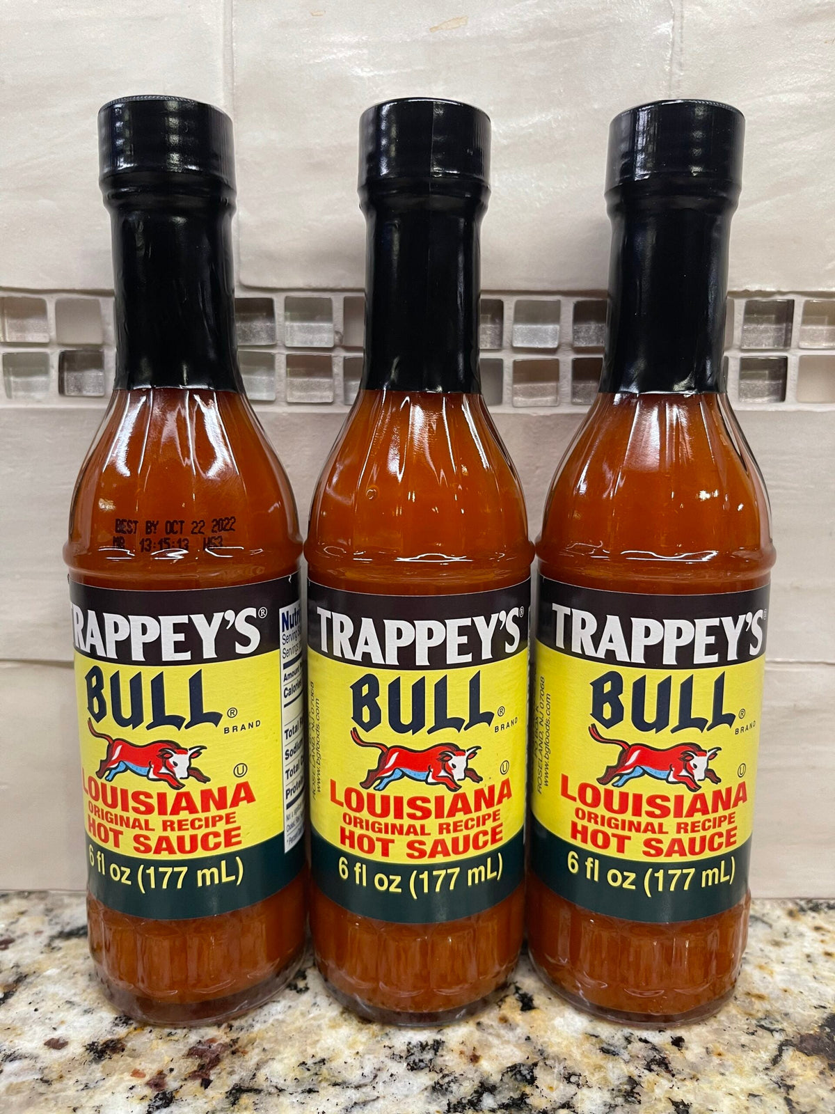 3 Bottles of Trappeys Louisiana Original Recipe Hot Sauce, 6 oz