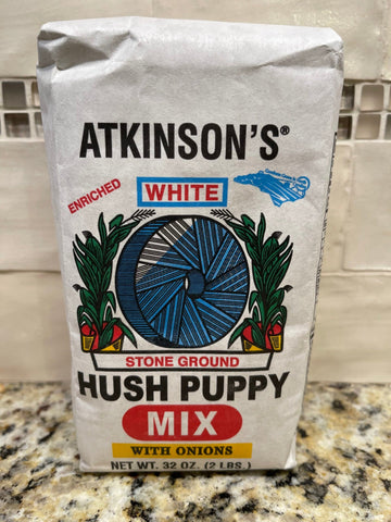 2 Bags of Atkinsons Enriched Hushpuppy Mix with Onions, 2 lb