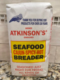 2 BAGS Atkinsons Enriched Cajun Spicy Hot Seafood Breader 2 lb Bag Flour
