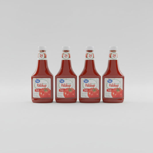 4 Bottles of Great Value Tomato Ketchup, 24 oz