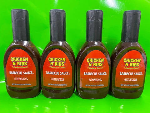 4 BOTTLES Chicken 'N' Ribs Barbecue Sauce 18 oz BBQ Brisket Steak Burgers (Copy)
