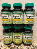 6 Bottles Natures Measure Super B Complex 30 Tablets Vitamin B1 B2 B6 B9 B12