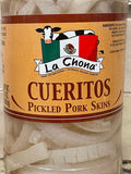 2 JARS La Chona Cueritos Pickled Pork Skins 15 oz Pig's Meat Snack Rinds