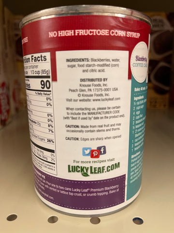 4 CANS Lucky Leaf Premium Blackberry Fruit Filling & Topping 21 oz Can Pie