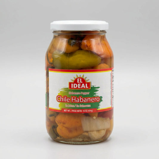 El Ideal Whole Chili Habanero in Brine, 16 oz