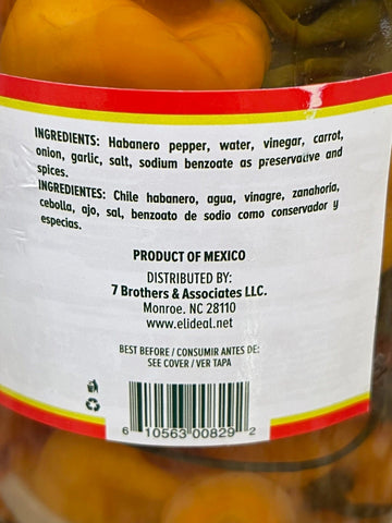 El Ideal Whole Chili Habanero in Brine, 16 oz