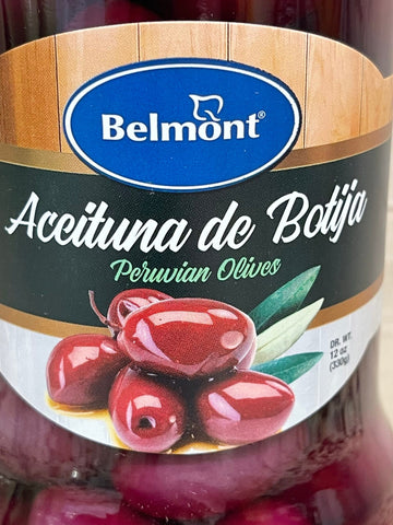 2 JARS Belmont Aceitunas de Botija Peru Peruvian Olives 12 oz Jar