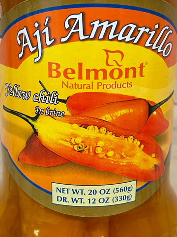 2 JARS Belmont Aji Amarillo Entero Yellow Chili In Brine 20oz Jar Pepper