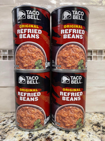 4 CANS Taco Bell Original Refried Beans 16 oz Can Pintos Taco Filing