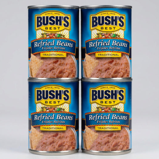 4 Cans of Bush's Traditional Refried Beans, 16 oz