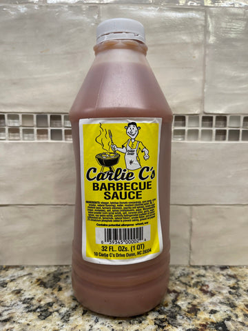 2 Bottles Carlie C's Original BBQ Sauce 32 oz Barbecue Pork Ribs Chicken Dunn NC